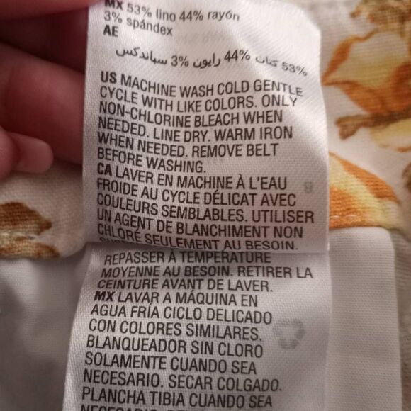 I.N.C. INTERNATIONAL CONCEPTS LINEN CREAM, BLUE, & YELLOW FLORAL SHORTS SZ.8 EUC - Picture 9 of 11